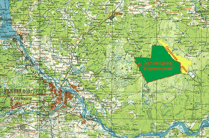 Карта керженец нижегородской области карта